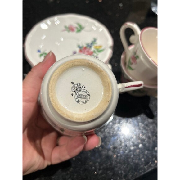 4 x CUP and 6 Saucer LUNEVILLE FRANCE K & G OLD STRASBOURG - Picture 5 of 6